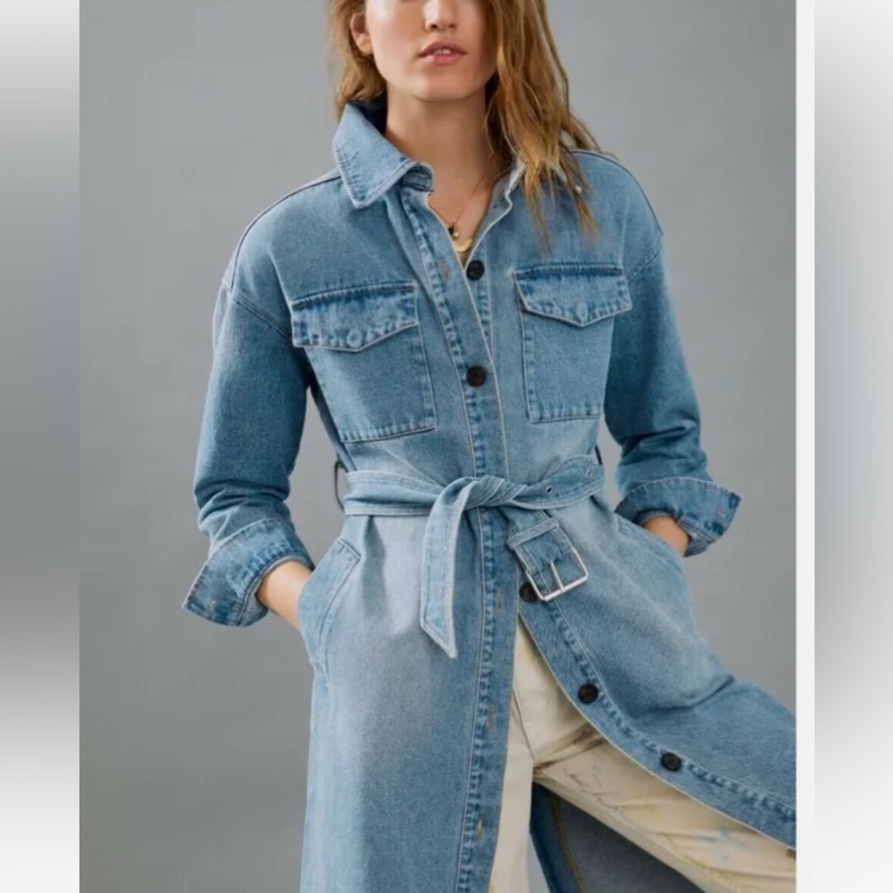 Anthropologie AVEC LES FILLES Blaine Denim Trench - Picture 8 of 8